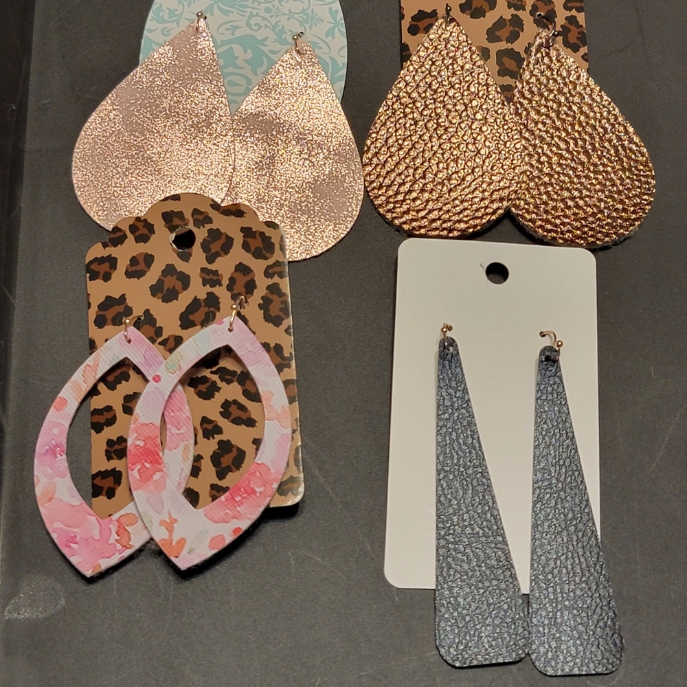Faux leather earrings